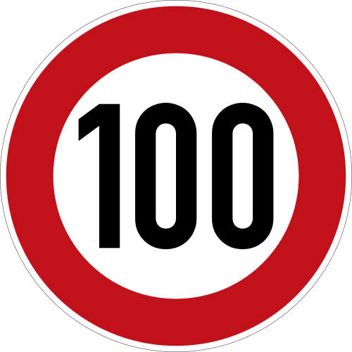 الإشارة 274-100: السرعة القصوى 100 كم/س