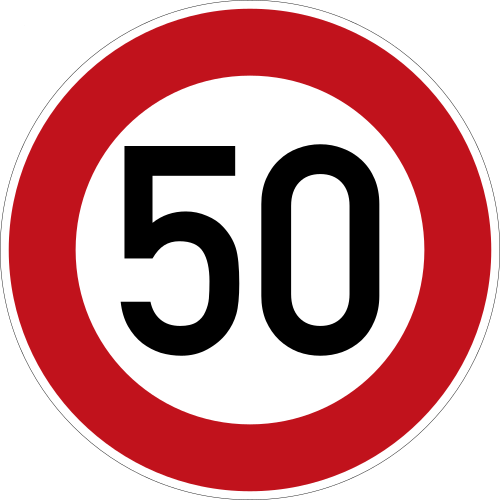 الإشارة 274-50: السرعة القصوى 50 كم/س