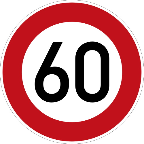 الإشارة 274-60: السرعة القصوى 60 كم/س