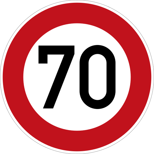 الإشارة 274-70: السرعة القصوى 70 كم/س