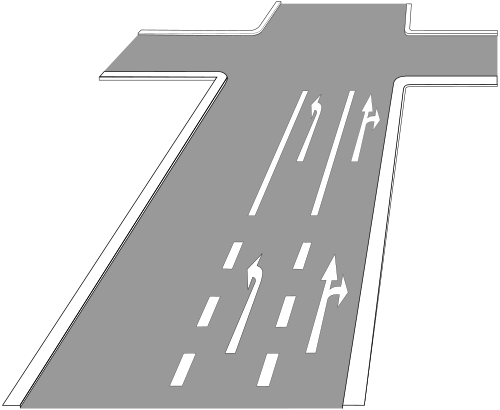 علامة الطريق 297: أسهم المسارات